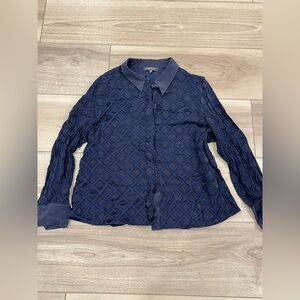 Lafayette 148 Blouse Black and Navy Viscose Size XXL